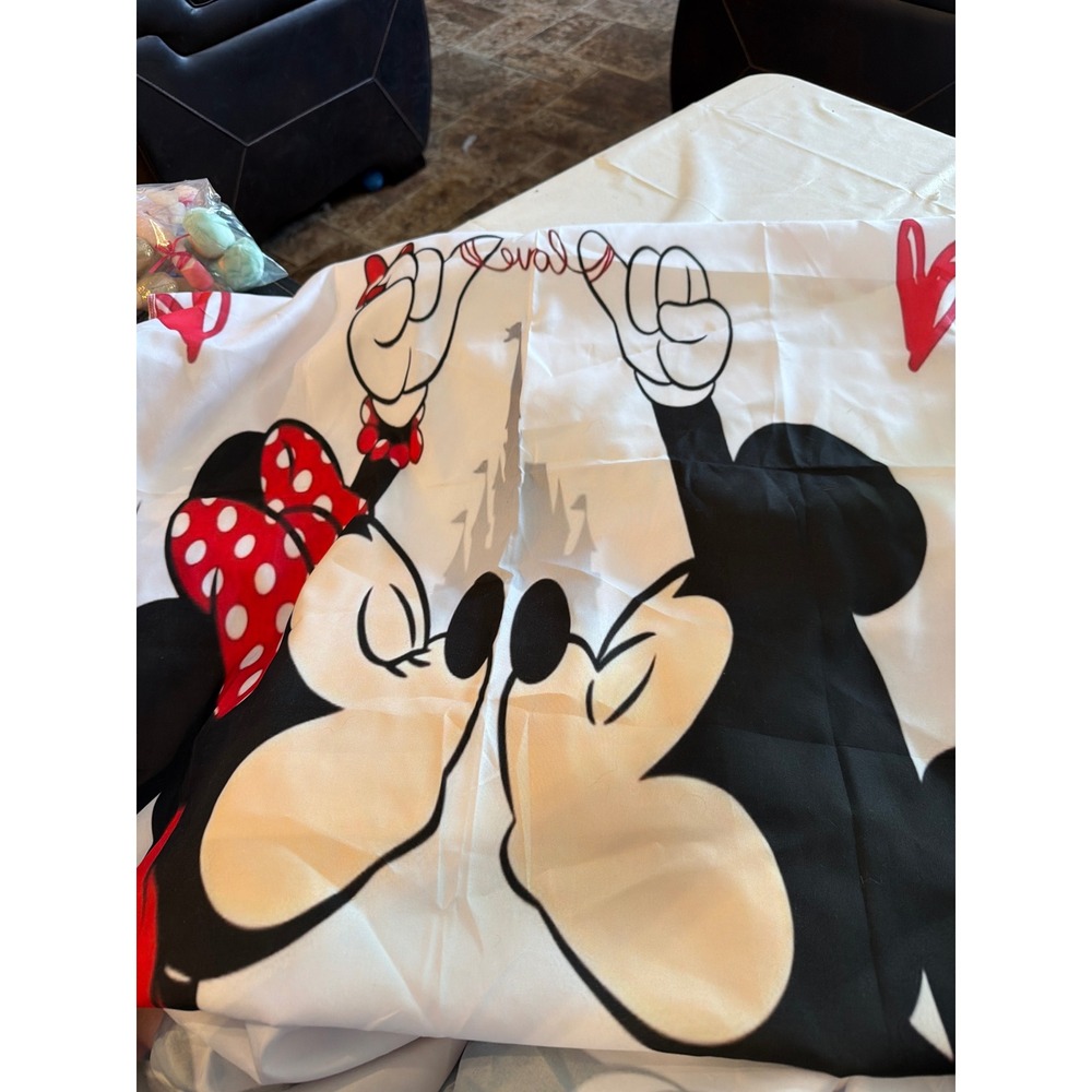 Disney Mickey Minnie Mouse Pinky Swear Love Graphic curtain panels x4